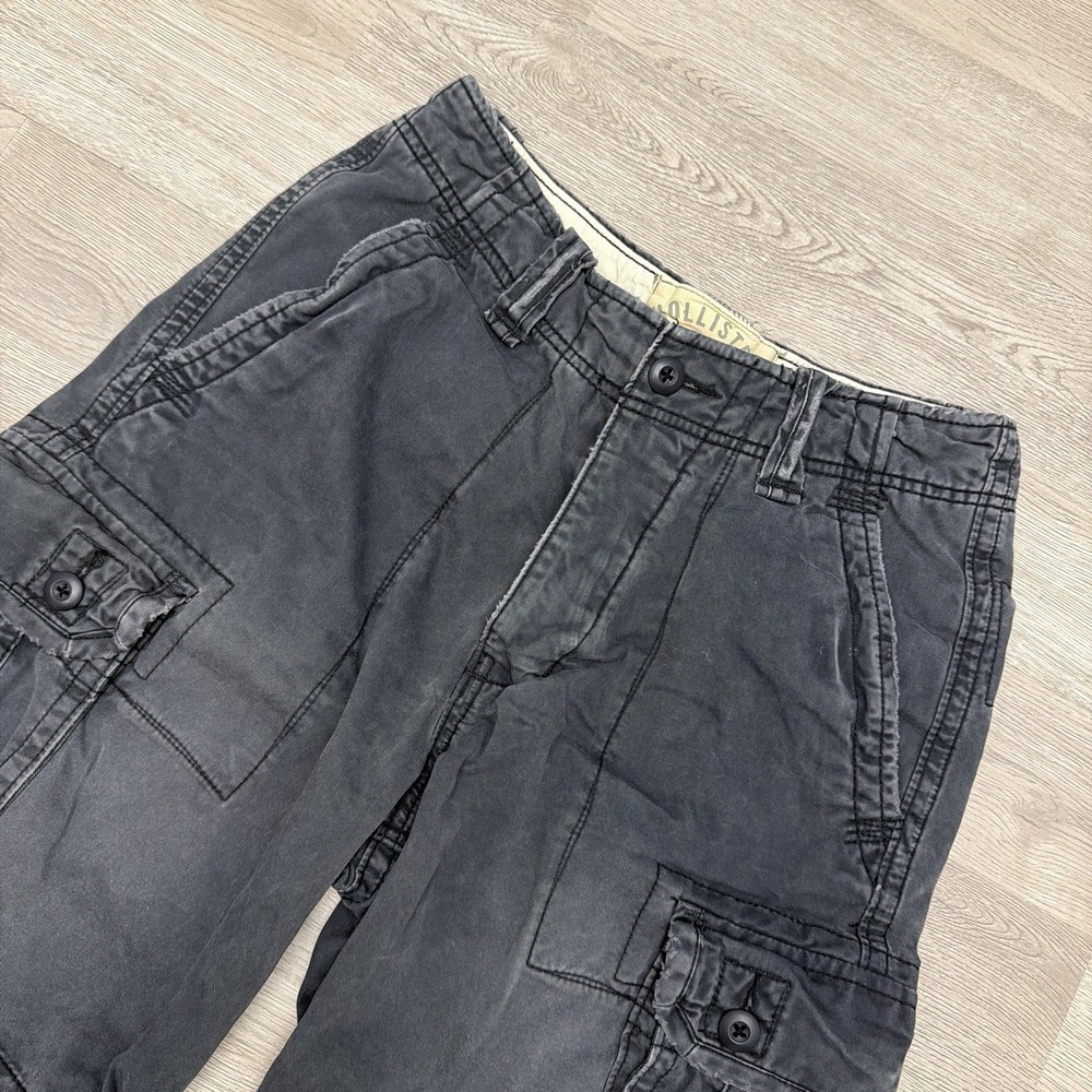 Vintage Hollister Cargo Shorts Mens 29 Gray Military Surplus Y2K Button Fly